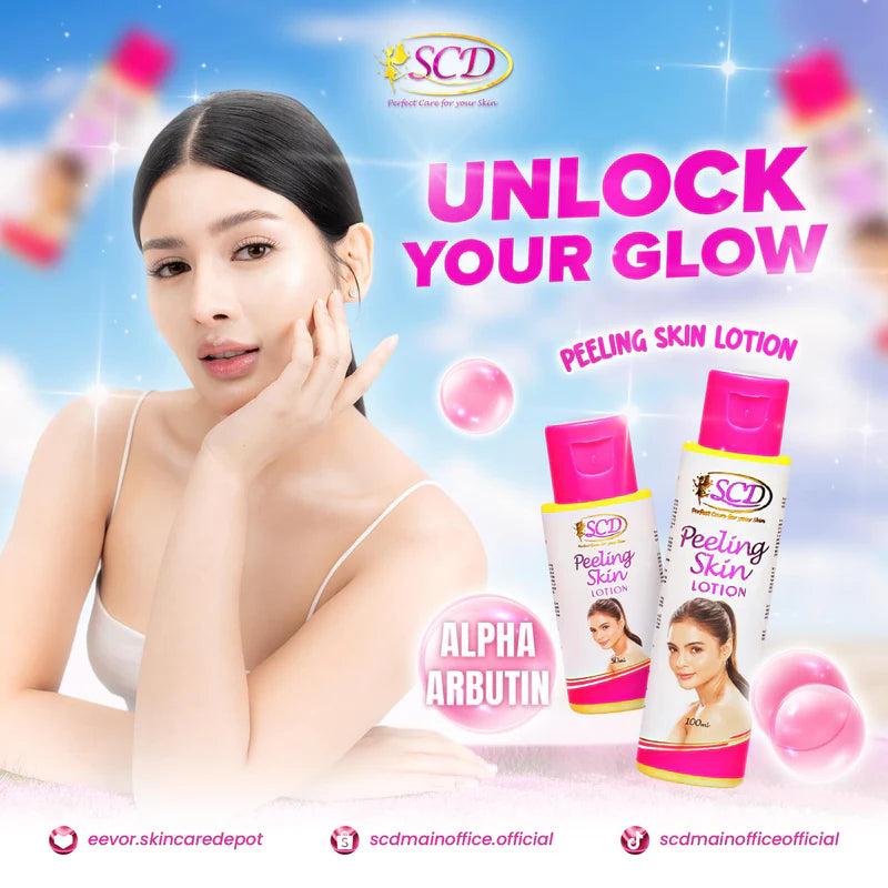 Original SCD Peeling Skin Lotion with Alpha Arbutin for intense skin peeling and a radiant glow.